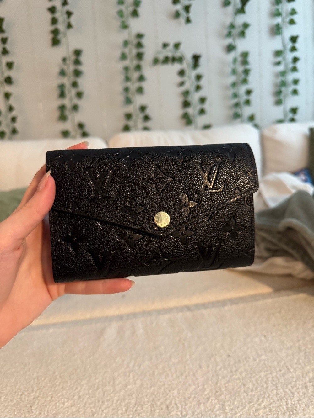 Embossed Monogram Black Wallet
